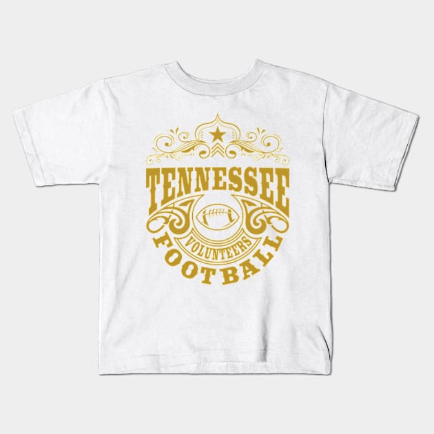 Vintage Retro Tennessee Volunteers Football Kids T-Shirt by carlesclan